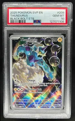 2025 Pokemon Black Bolt ETB Elite Trainer Box Thundurus #209 PSA 10 - Image 1