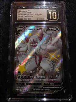 Pokemon TCG Grimmsnarl VMAX Holo Shiny Rare Card Shining Fates SV116 SV122 - Image 1