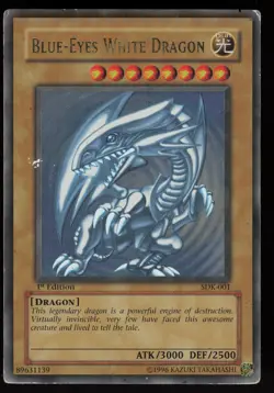 3x Blue-Eyes White Dragon SDK-001 Ultra Rare 1st Edition FOIL LINE ERROR Yugioh - Image 2