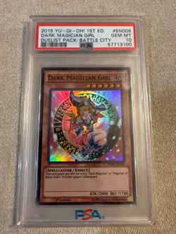 Yugioh 1st Edition Dark Magician Girl DPBC-EN009 Duelist Pack Battle City PSA 10 - Image 1