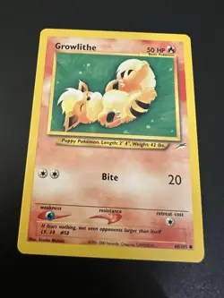 Growlithe 68/105 Neo Destiny Unlimited 2002 Pokemon Card Common NM - Image 1