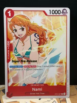 Nami One Super Pre-release Card Piece CCG ST01-007 English - Image 1