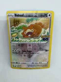 Pokemon Card Bidoof 059/078 Ditto Unpeeled Pokemon Go Reverse Holo NM - Image 1