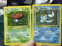 Vaporeon 12/64 Vileplume 15/64 Jungle 1999 Holo Vintage Pokemon Card Lot WOTC - Image 1