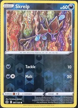 Skrelp 081/159 Crown Zenith Reverse Holo - Pokemon Card - Image 1