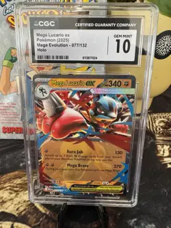 2025 Pokemon Card Mega Evolution 077/132 Mega Lucaric ex CGC Grade 10 Not Psa - Image 2