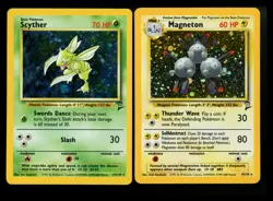 Scyther 17/130 Magneton 9/130 Base Set 2 2000 Holo Vintage Pokemon Card Lot WOTC - Image 1