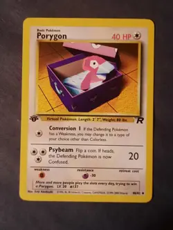 Pokemon Card Porygon 48/82 1st Edition Team Rocket Pokemon TCG - Image 1