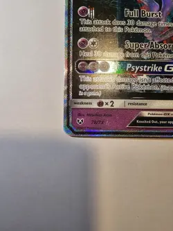Pokemon TCG Mewtwo GX Secret Rare 78/73 Shining Legends Full Art Card - Image 5