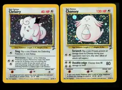 Clefairy 6/130 Chansey 3/130 Base Set 2 2000 Holo Vintage Pokemon Card Lot WOTC - Image 1