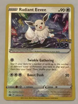 Radiant Eevee SWSH230 Sword & Shield Promo Cards Holo Black Star Promo Pokemon - Image 1