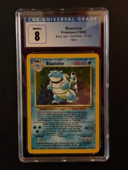 CGC 8 Blastoise 1999 Base Set 2/102 Holo Pokemon Card NM/MINT - Image 1