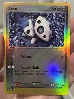 Pokemon TCG Aron 25/109 Ruby and Sapphire Reverse Holo Card - Image 1