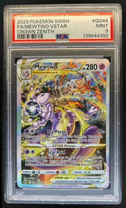 2023 Pokemon SWSH Crown Zenith Mewtwo VST Galarian Gallery #GG44/GG70 PSA 9 - Image 1
