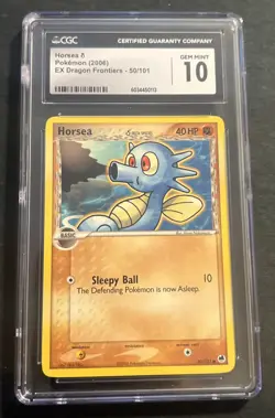 HORSEA Pokemon 2006 EX Dragon Frontiers 50/101 CGC Gem Mint 10 - Image 1