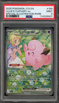 Pokemon Lillie's Clefairy ex Journey Together SIR #184 PSA 9 Mint - Image 1