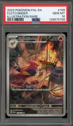 Pokemon Fletchinder Paldea Evolved Illustration Rare #199 PSA 10 Gem Mint - Image 1