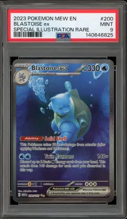 Pokemon Blastoise ex 151 MEW EN Special Illustration Rare #200 PSA 9 Mint - Image 1