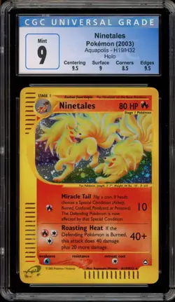 Pokemon Ninetales Aquapolis Holo Rare #H19 CGC 9 Mint - Image 1