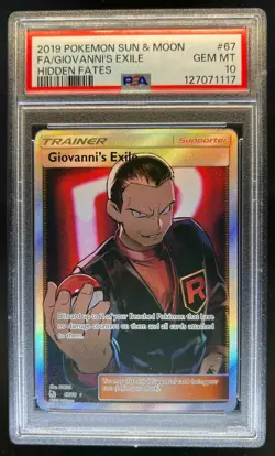 2019 Pokemon SM Hidden Fates Giovanni's Exile #67/68 PSA 10 - Image 1