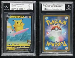 Surfing Pikachu V Japanese Pokemon 25th Anniversary Collection (s8a) BGS 9 MINT - Image 3