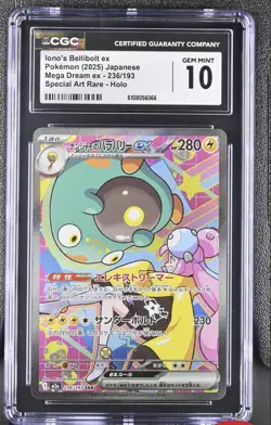 Pokemon Iono's Bellibolt Ex 236/193 M2a: Mega Dream Ex Holo SAR CGC Gem Mint 10 - Image 1