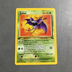 Zubat 1st Edition Fossil Pokemon TCG 57/62 Unlimited Common - Image 1
