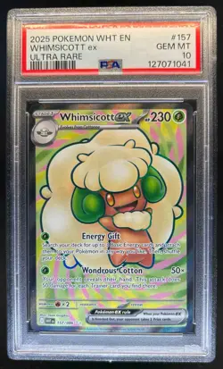 2025 Pokemon White Flare Whimsicott ex Ultra Rare #157/086 PSA 10 - Image 1