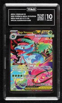 Mega Venusaur ex Special Illustration Rare Pokemon Evolution MEG TAG 10 GEM MINT - Image 1