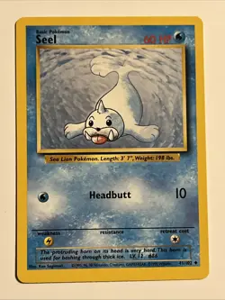 Seel 041/102 Base Set Regular 1999 Unlimited Pokemon Game TCG - Image 1