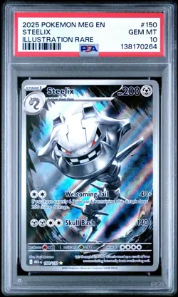 Pokemon Steelix 150/132 2025 Me01: Mega Evolution Illustration Rare Holo PSA 10 - Image 3