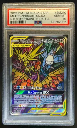 2016-19 Pokemon Black Star Promos Moltres Zapdos Articuno Tag Team #SM210 PSA 10 - Image 1