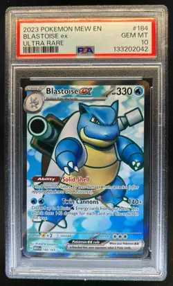 2023 Pokemon SV 151 Blastoise ex #184/165 PSA 10 - Image 1