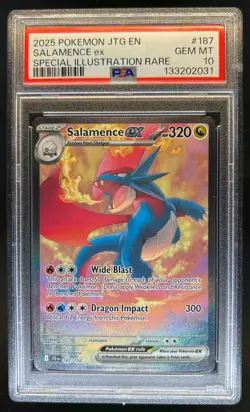 2025 Pokemon Journey Together Salamence ex #187/159 PSA 10 - Image 1