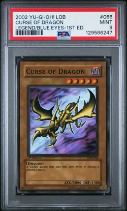 Curse Of Dragon LOB-066 Super Rare 1st Edition WAVY Yugioh PSA 9 *247 - Image 1