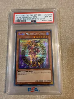 PSA 10 Dark Magician Girl Tin Of The Pharoahs Gods Yu-Gi-Oh! MP22-EN268 - Image 1
