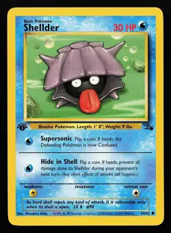 Shellder 54/62 Common 1st Edition Fossil Pokemon Card - Image 1