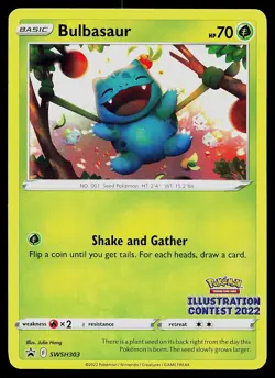 Pokemon Card - Bulbasaur Illustration Contest 2022 SWSH303 Promo - Image 1