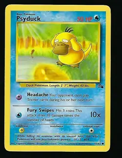 Psyduck 53/62 - 1999 Fossil Set Pokemon Card - Rare Non Holo - NM/M(Never Played - Image 1