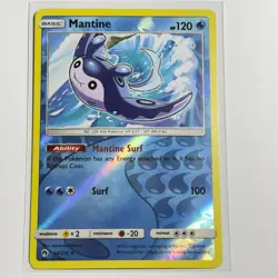 Mantine 58/214 Uncommon Reverse Holo Card SM - Lost Thunder Pokemon TCG LP - Image 1