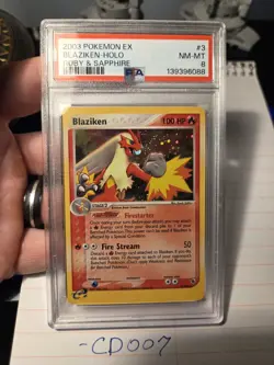 Pokemon TCG Blaziken 3/109 Holo Rare Card 2003 PSA 8 NM-MT - Image 1