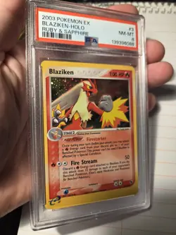 Pokemon TCG Blaziken 3/109 Holo Rare Card 2003 PSA 8 NM-MT - Image 2