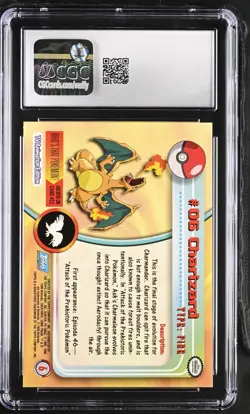 1999 Pokemon Topps Charizard 1st Print #06 CGC 8 NM/MINT - Image 2