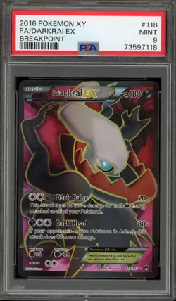 Pokemon Darkrai EX XY Breakpoint Full Art #118 PSA 9 Mint - Image 1