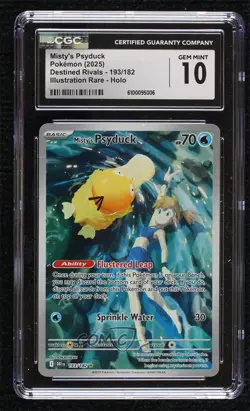 Misty's Psyduck Illustration Rare Pokemon Destined Rivals (DRI) CGC 10 Gem Mint - Image 1