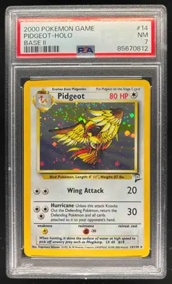 2000 Pokemon Set 2 Pidgeot Holo #14/130 PSA 7 - Image 1