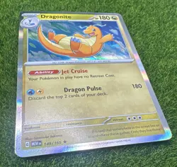 DRAGONITE 149/165 Scarlet & Violet 151 English Reverse Holo Pokemon Card English - Image 4
