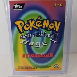 1999 Pokemon Movie Animation Card #01 E1 of 12 Bulbasaur *RARE FOIL Vintage - Image 3