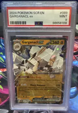 2024 Pokemon Stellar Crown Garganacl Ex #089 Double Rare PSA 9 - Image 1