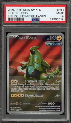 Pokemon Center Stamp Promo Iron Thorns Temporal Forces ETB SVP EN 098 PSA 9 Mint - Image 1